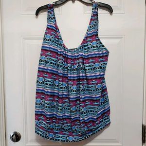 Multi-Colored Print Swim Halter Top size 3XL